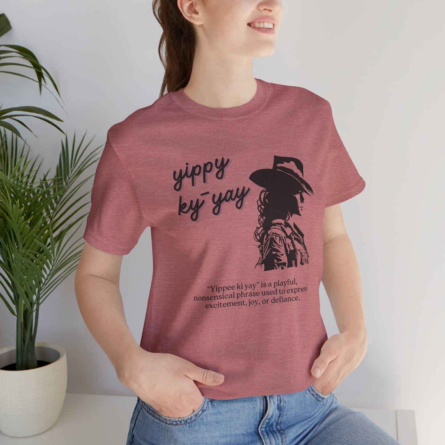 Yippy Ky Yay Cowboy Graphic Tee — Western Silhouette Shirt with Playful Definition
