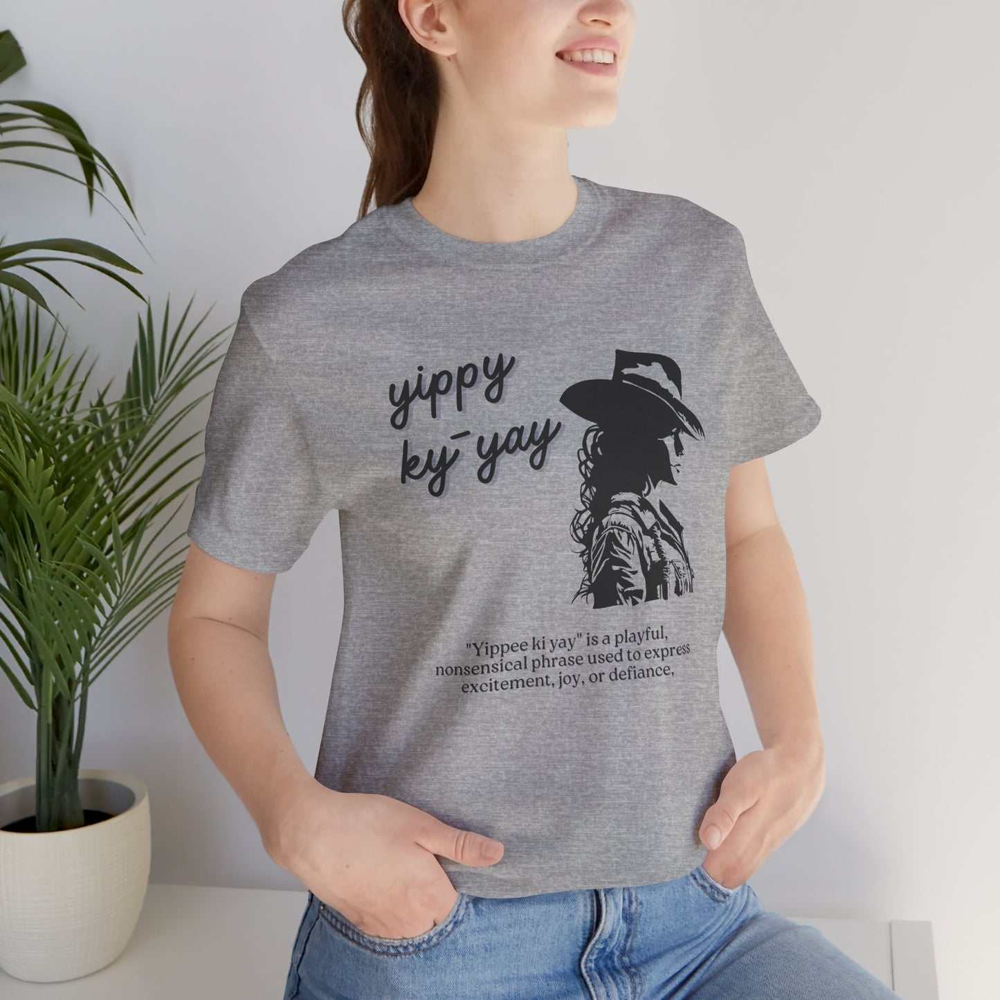 Yippy Ky Yay Cowboy Graphic Tee — Western Silhouette Shirt with Playful Definition