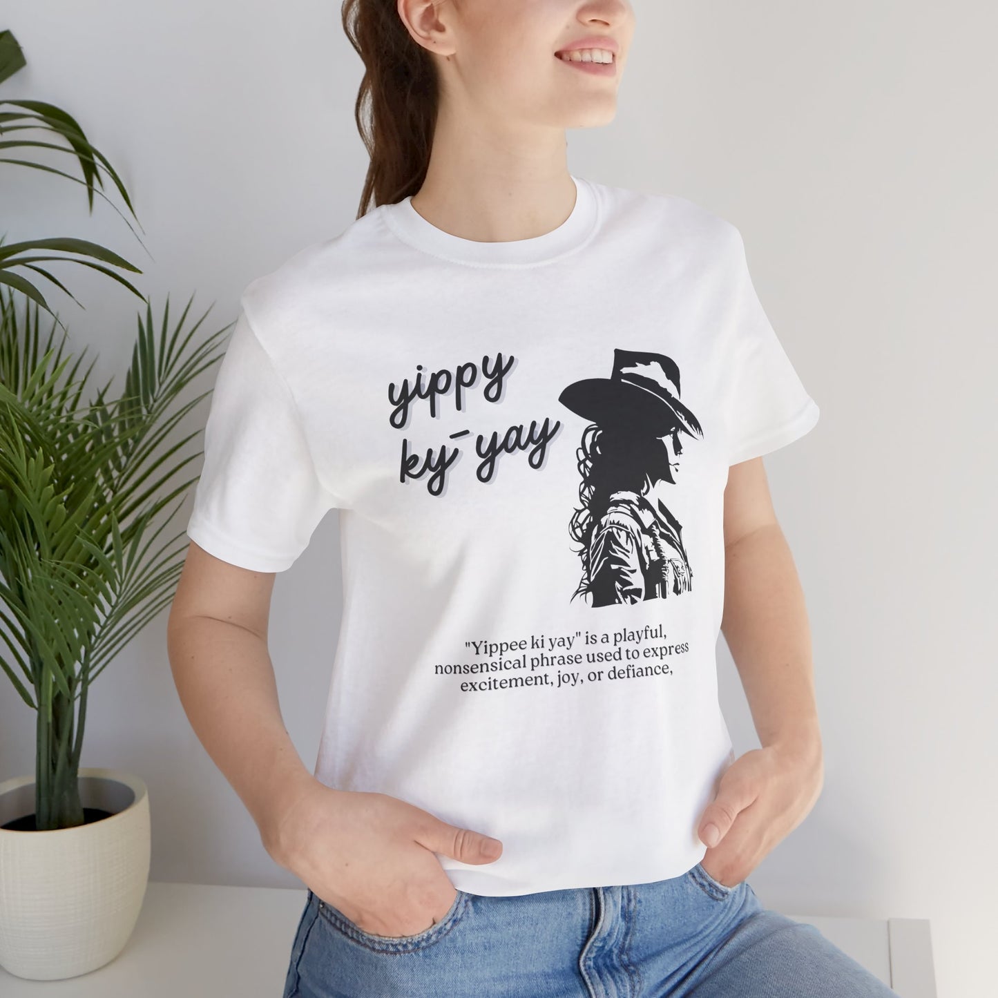 Yippy Ky Yay Cowboy Graphic Tee — Western Silhouette Shirt with Playful Definition