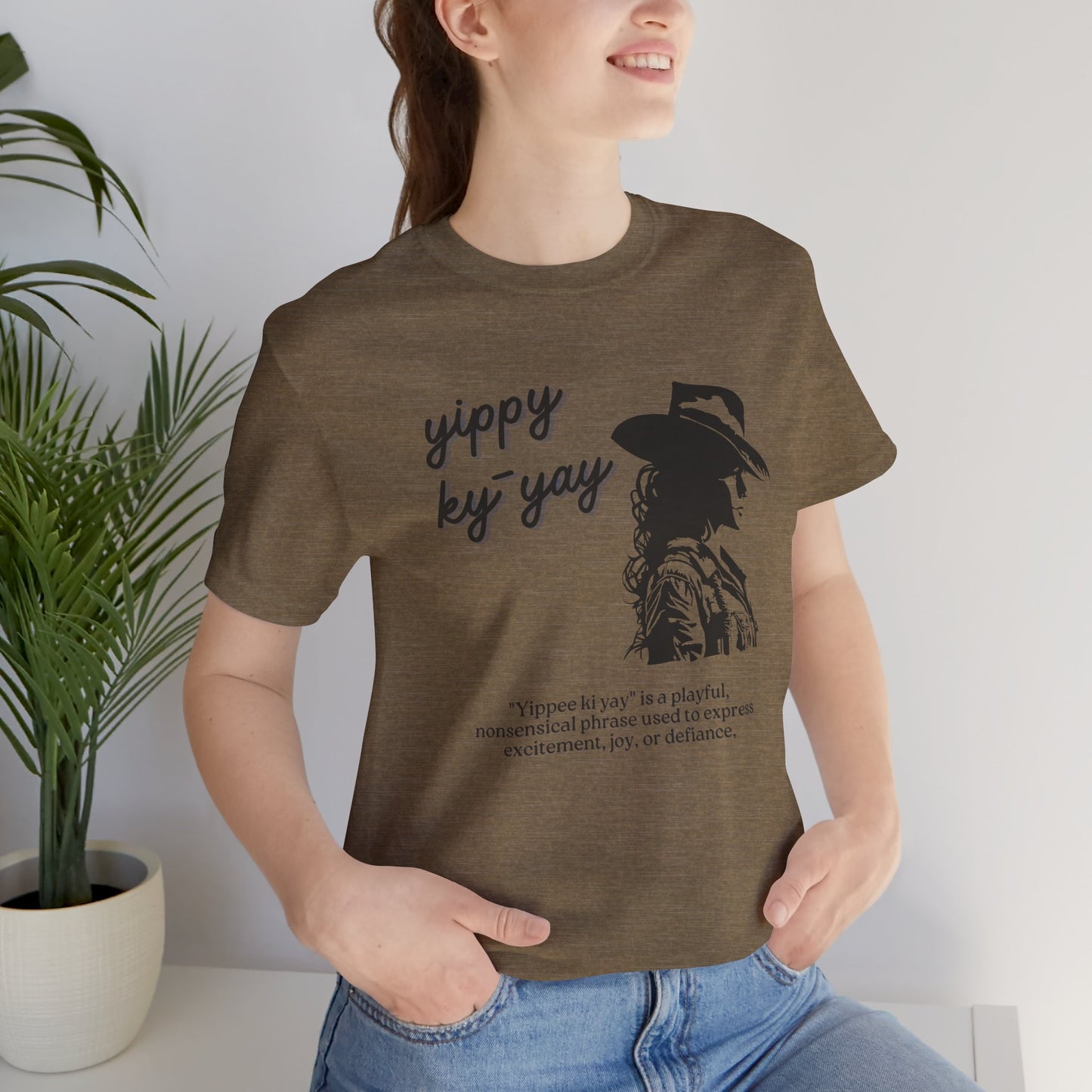 Yippy Ky Yay Cowboy Graphic Tee — Western Silhouette Shirt with Playful Definition