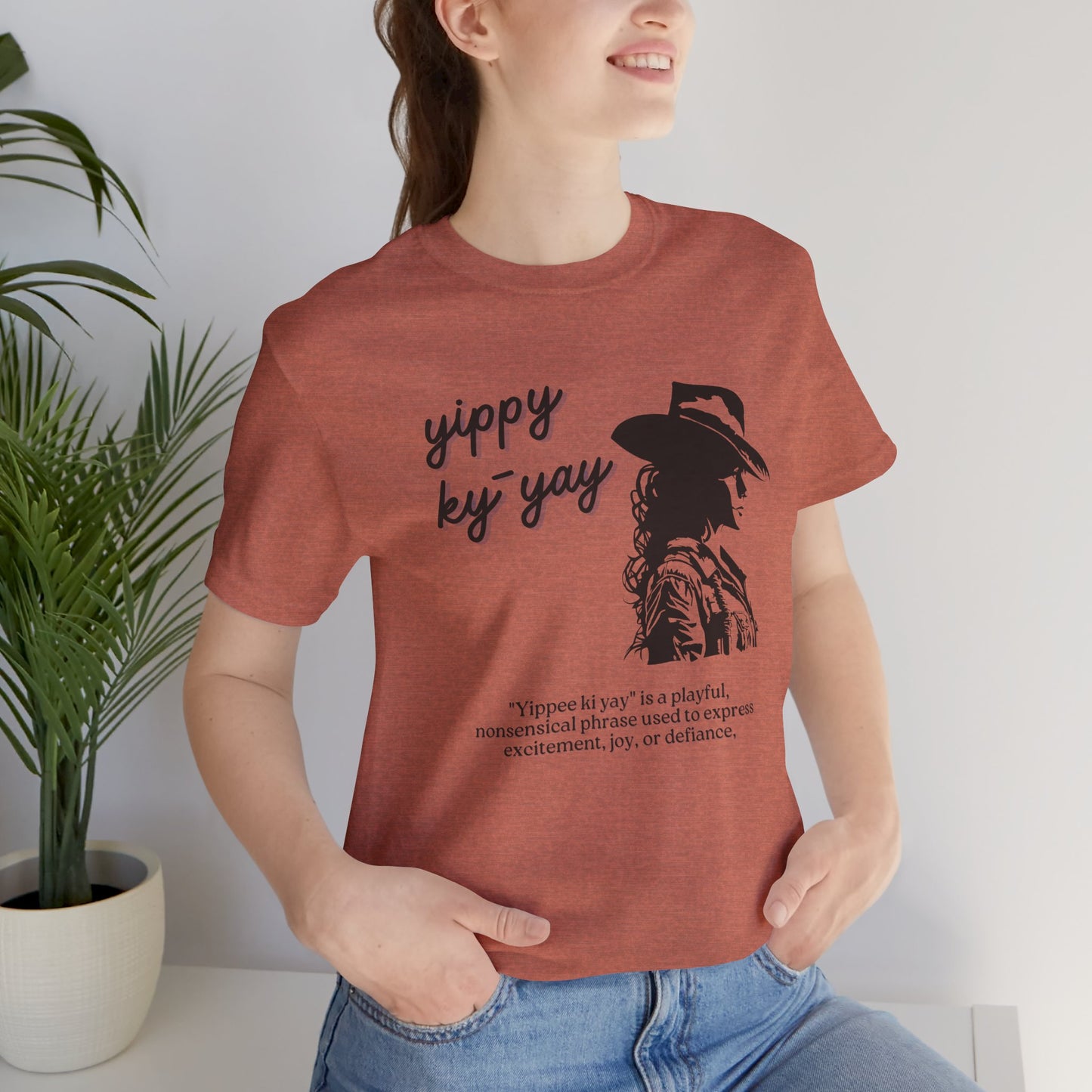 Yippy Ky Yay Cowboy Graphic Tee — Western Silhouette Shirt with Playful Definition
