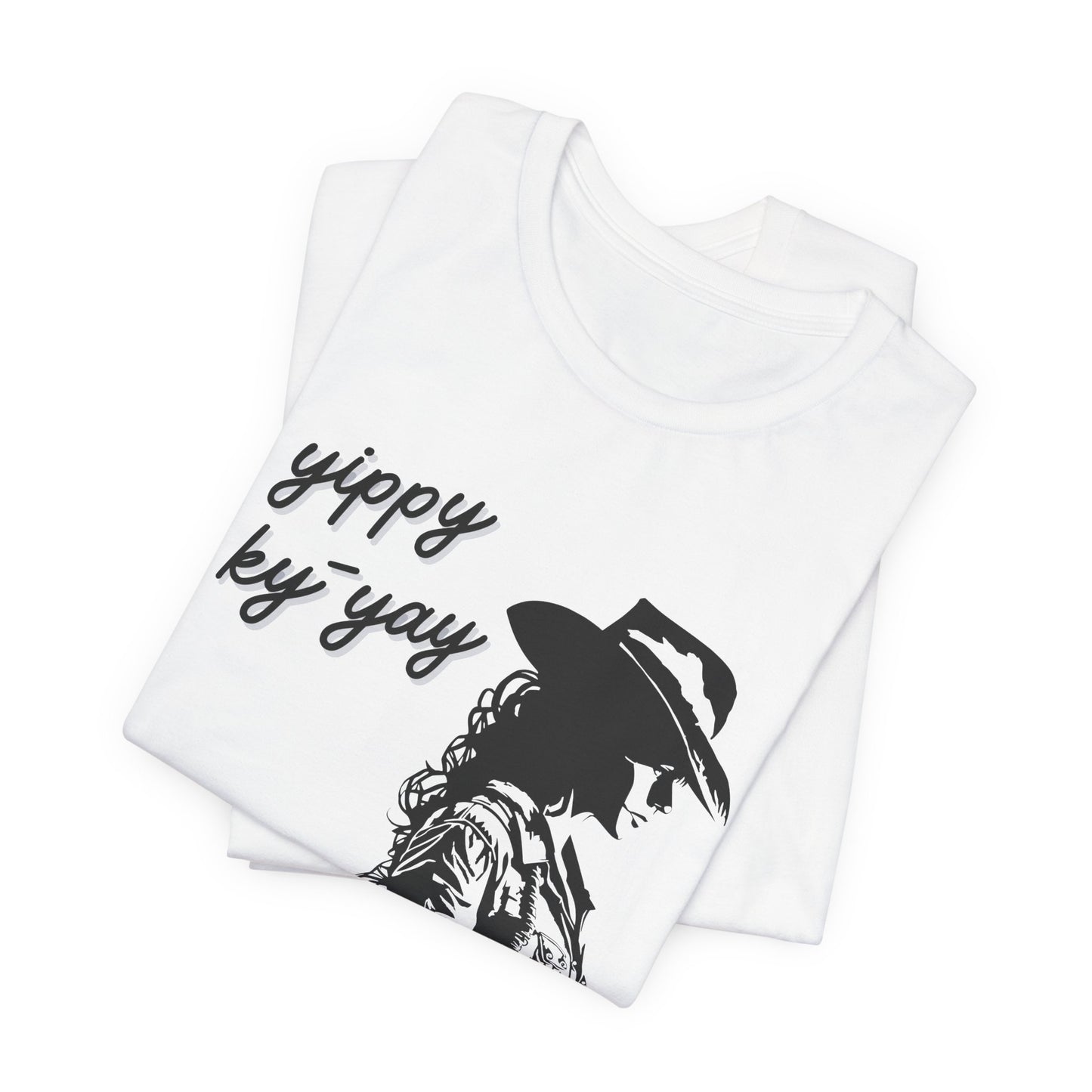 Yippy Ky Yay Cowboy Graphic Tee — Western Silhouette Shirt with Playful Definition